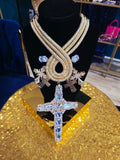 Large Rhinestone Cross Statement Piece
