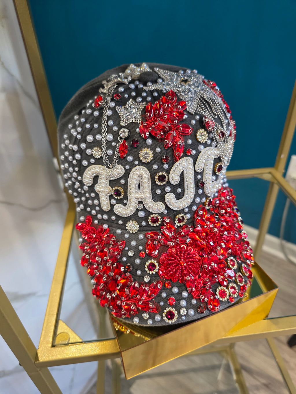 "F.A.I.T.H. Is Her Name Junkie Glam Custom Cap