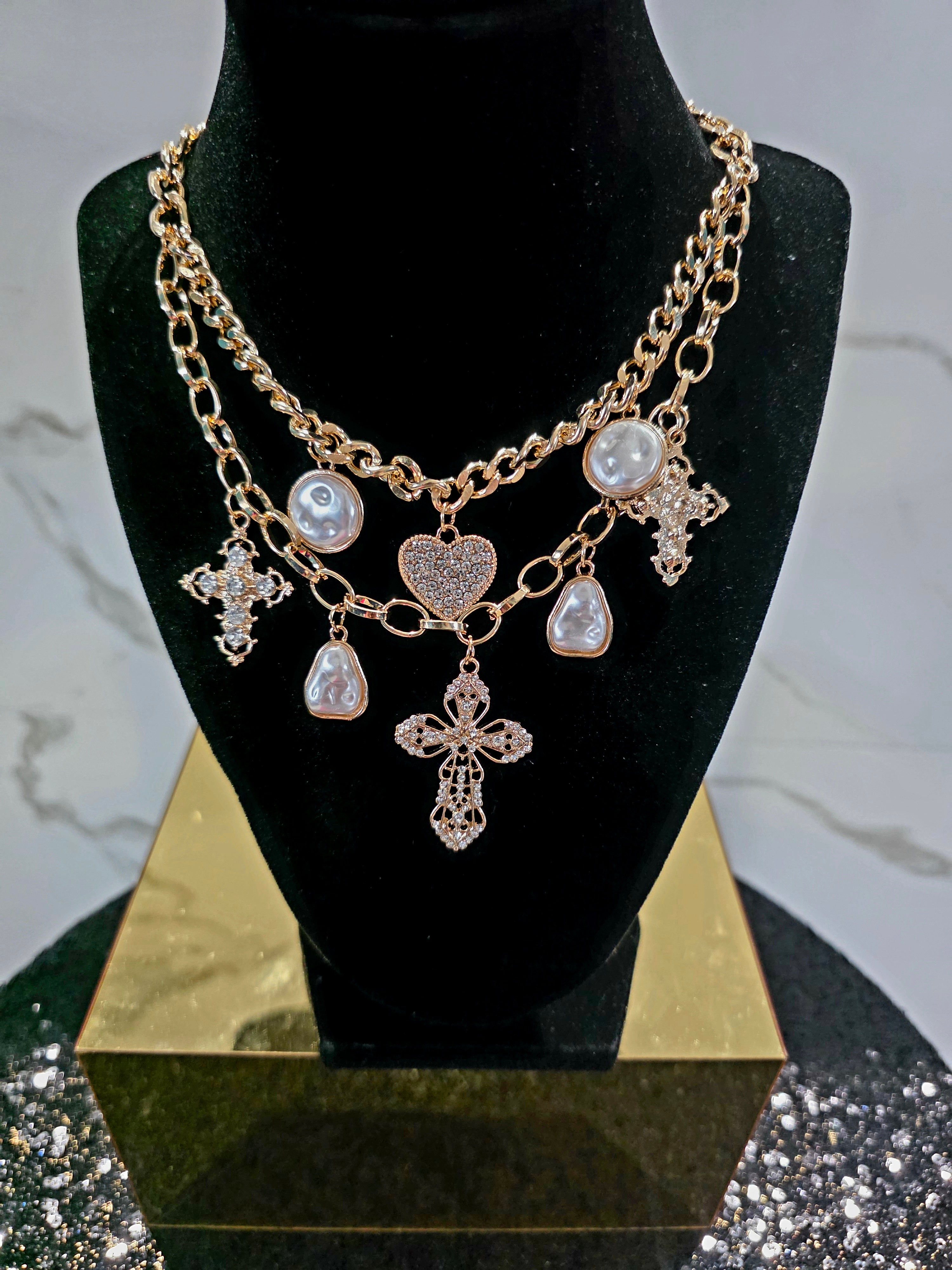 Charms of Charms Cross Necklace
