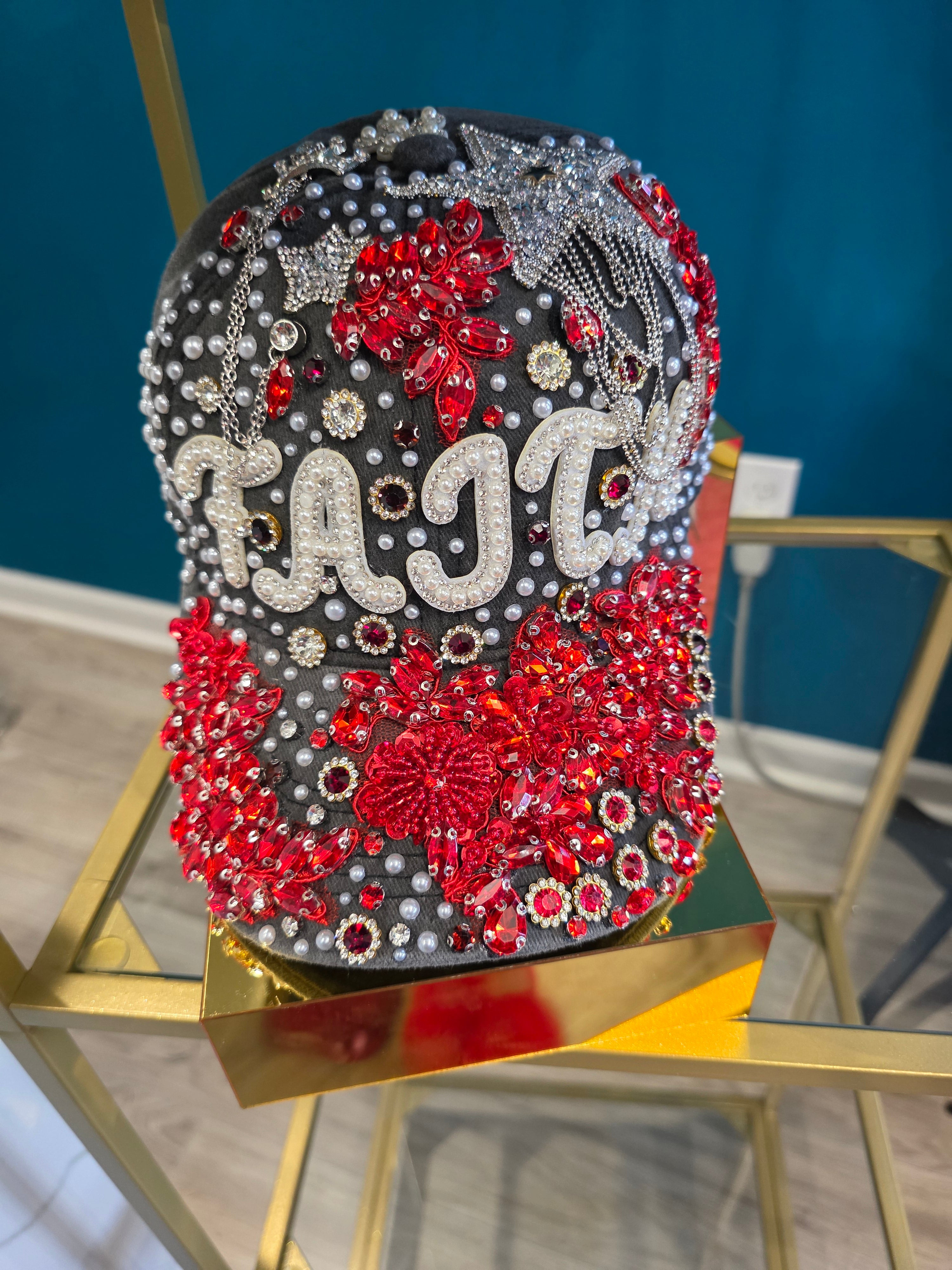 "F.A.I.T.H. Is Her Name Junkie Glam Custom Cap