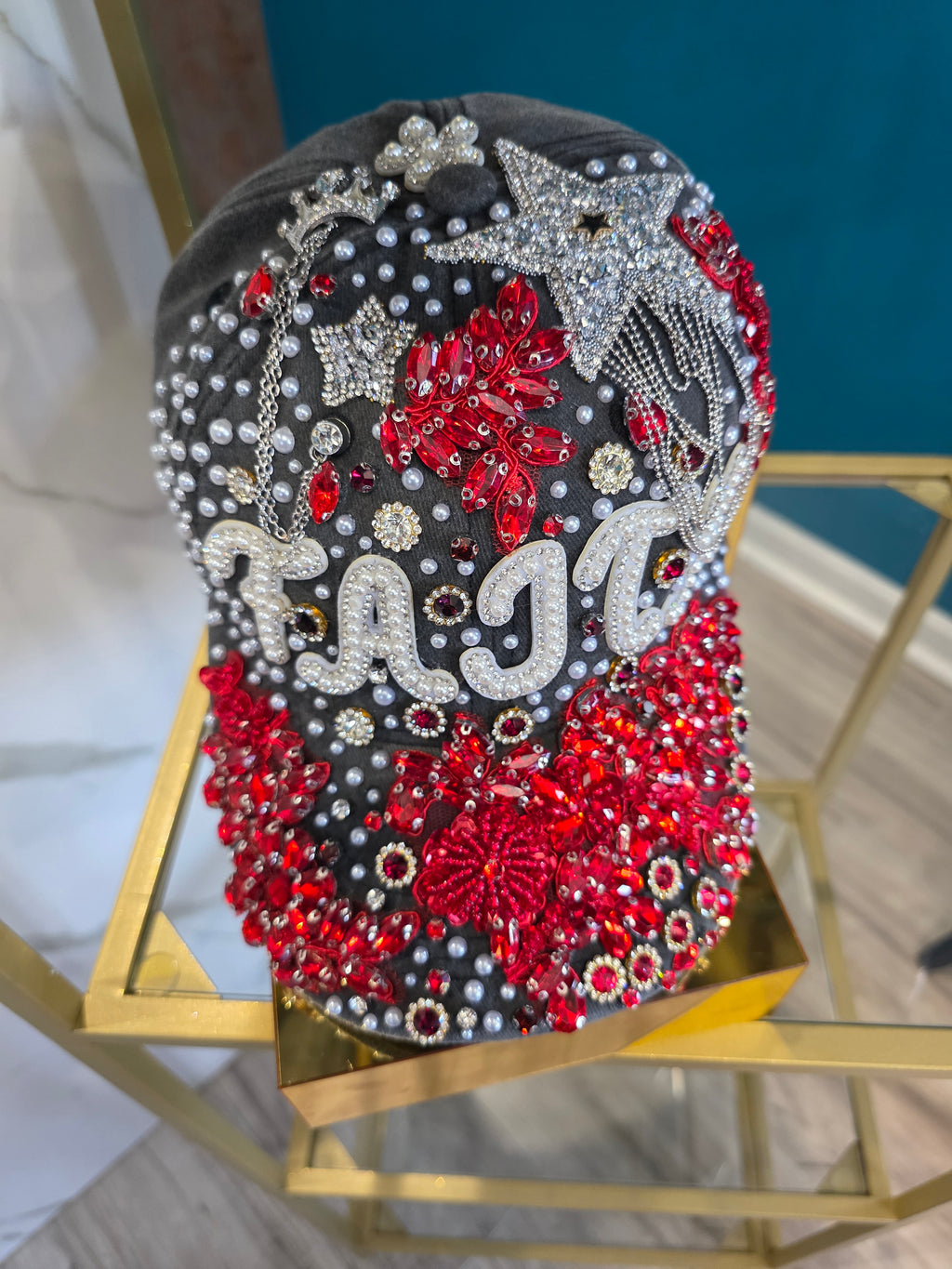 "F.A.I.T.H. Is Her Name Junkie Glam Custom Cap
