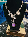 Purple Toggle Charm Necklace