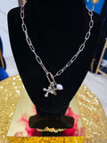 Double Cross Pearl Charm Link