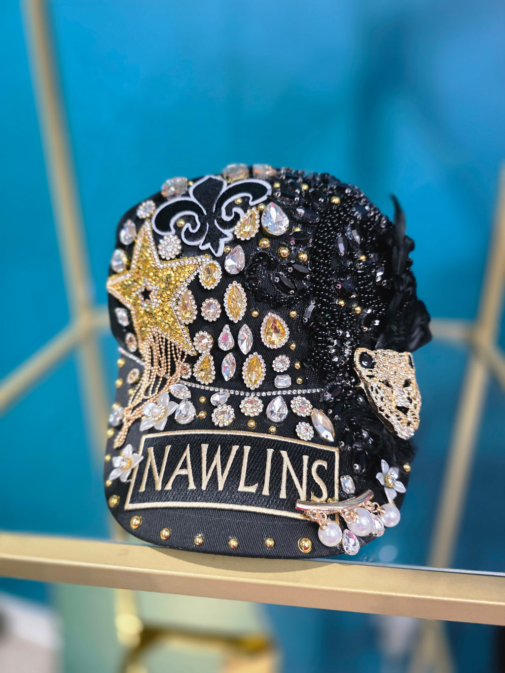 NAWLINS Fleur De Lis Bling Cap
