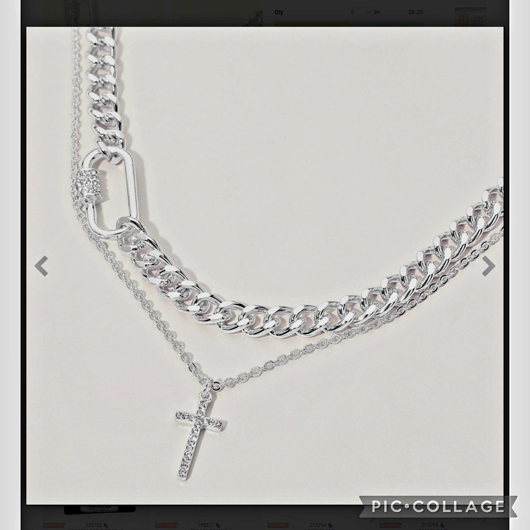 Silver Cross Double Necklace