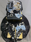 Demim Bow Rhinestone Custom Cap