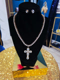 Gold Cross Rhinestone Necklace