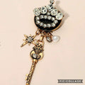 Rhinestone Key Brooch