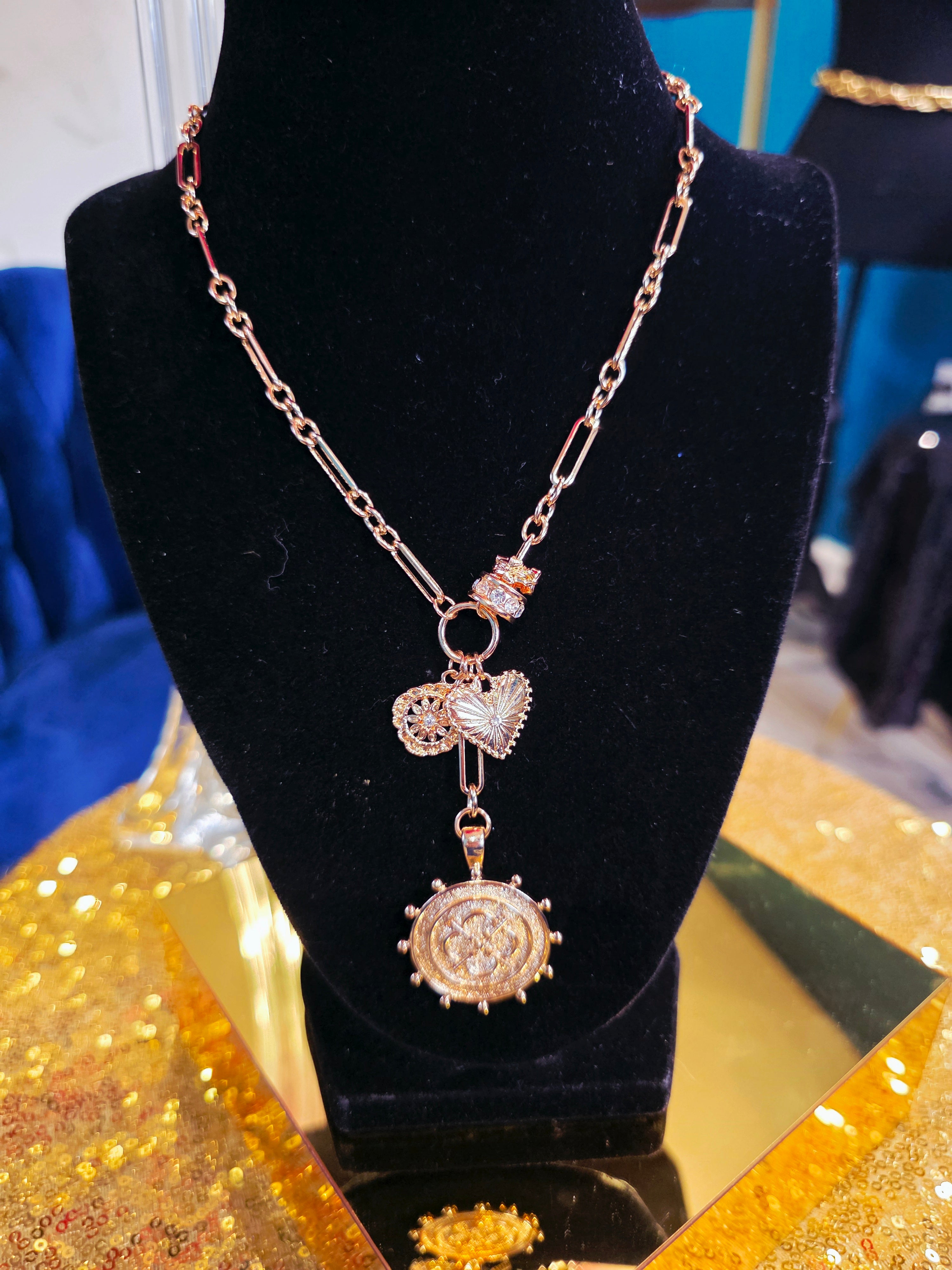 Gold Charm Link Necklace