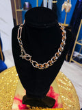 Heavy Gold Link Toggle Necklace