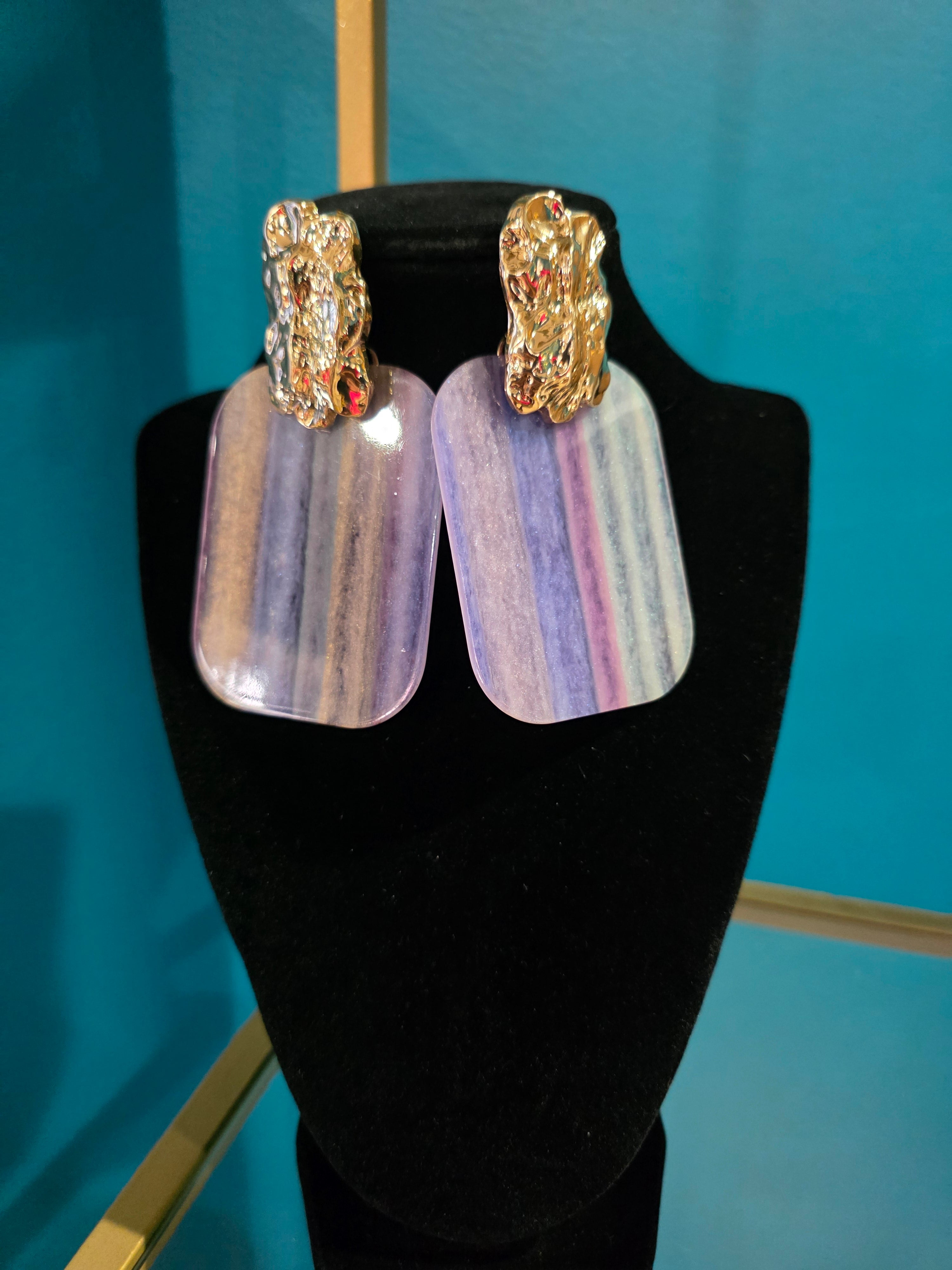 Shades Of Purple Lacquer Earrings