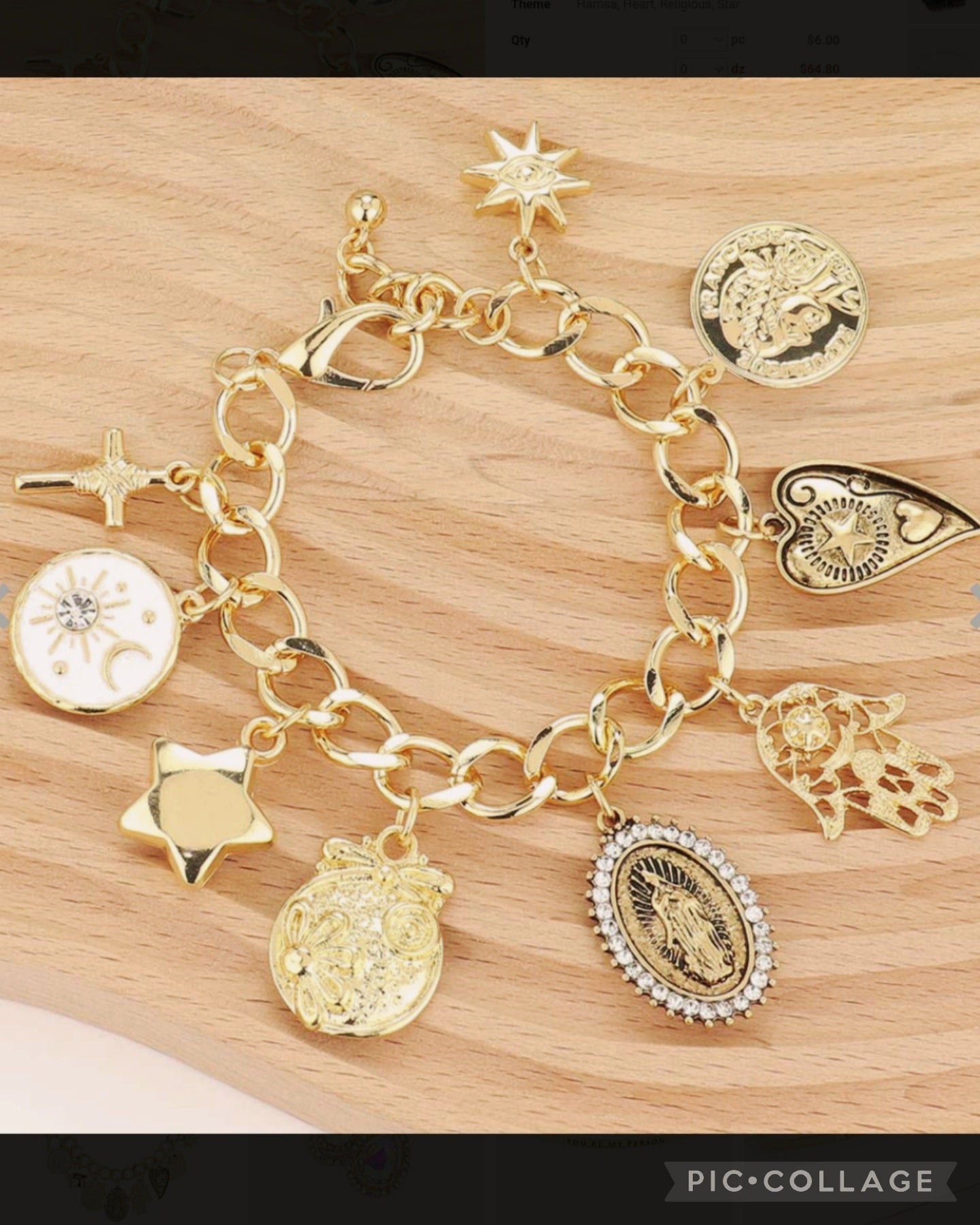 Hamsa Charm Link Bracelet