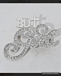 Silver Rhinestone "But God" Brooch