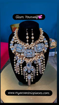 World of Rhinestone and Pearls Necklace Set