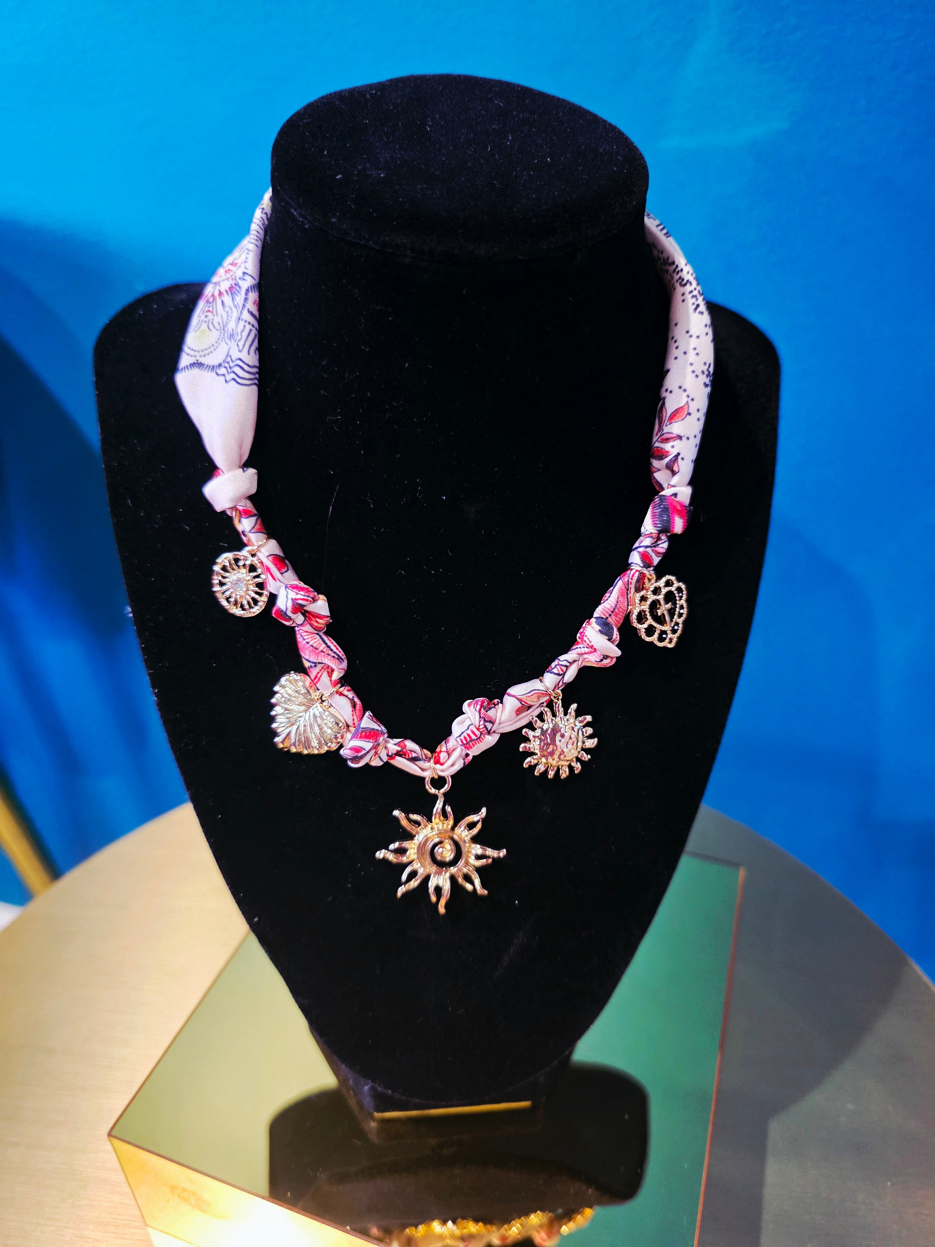 Satin Charm Bandana Necklace