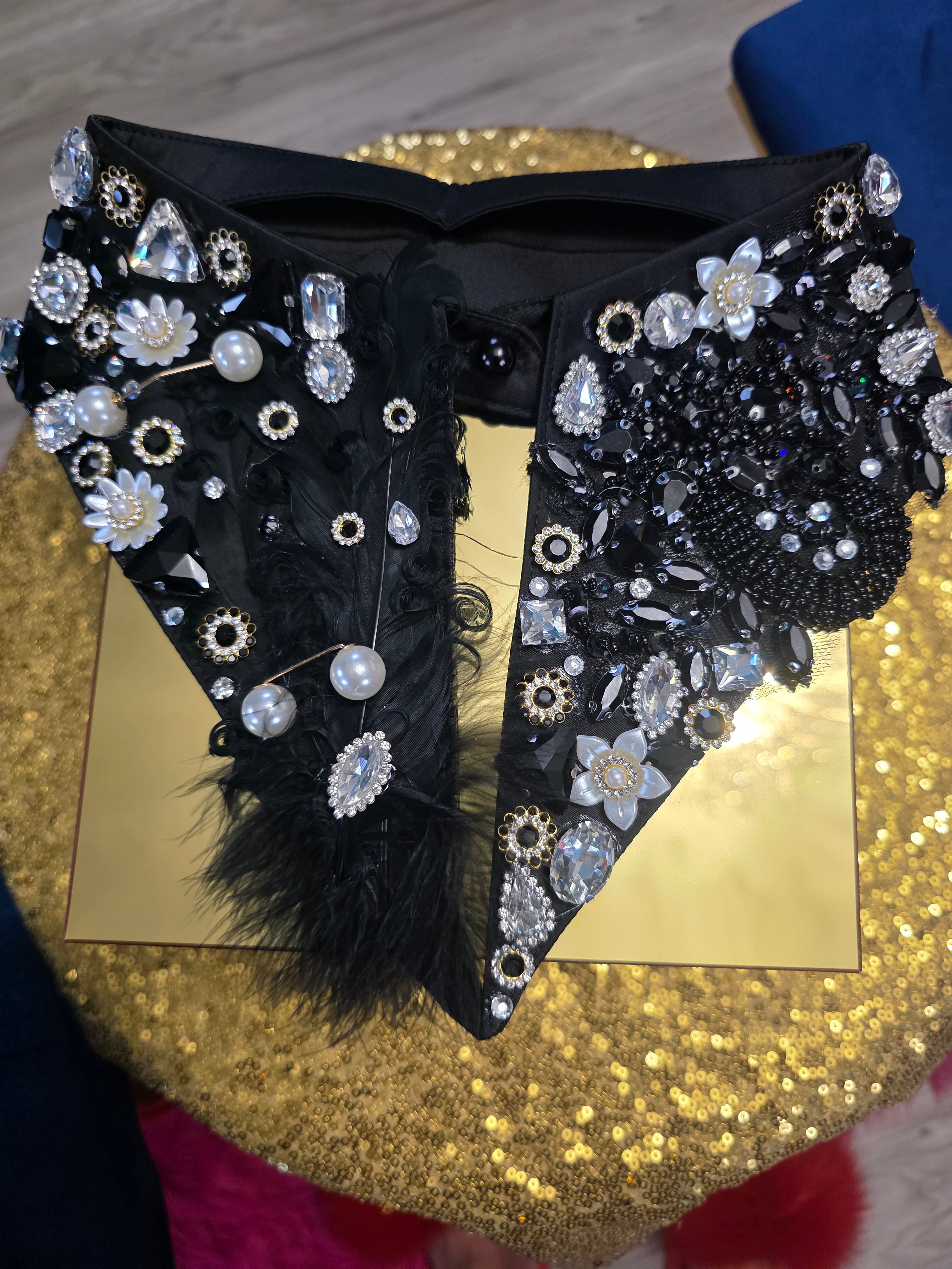 Crystals n Feathers Custom Collar