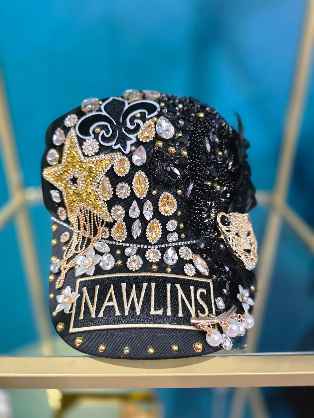 NAWLINS Fleur De Lis Bling Cap