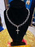 Gold Baguette Cross Necklace