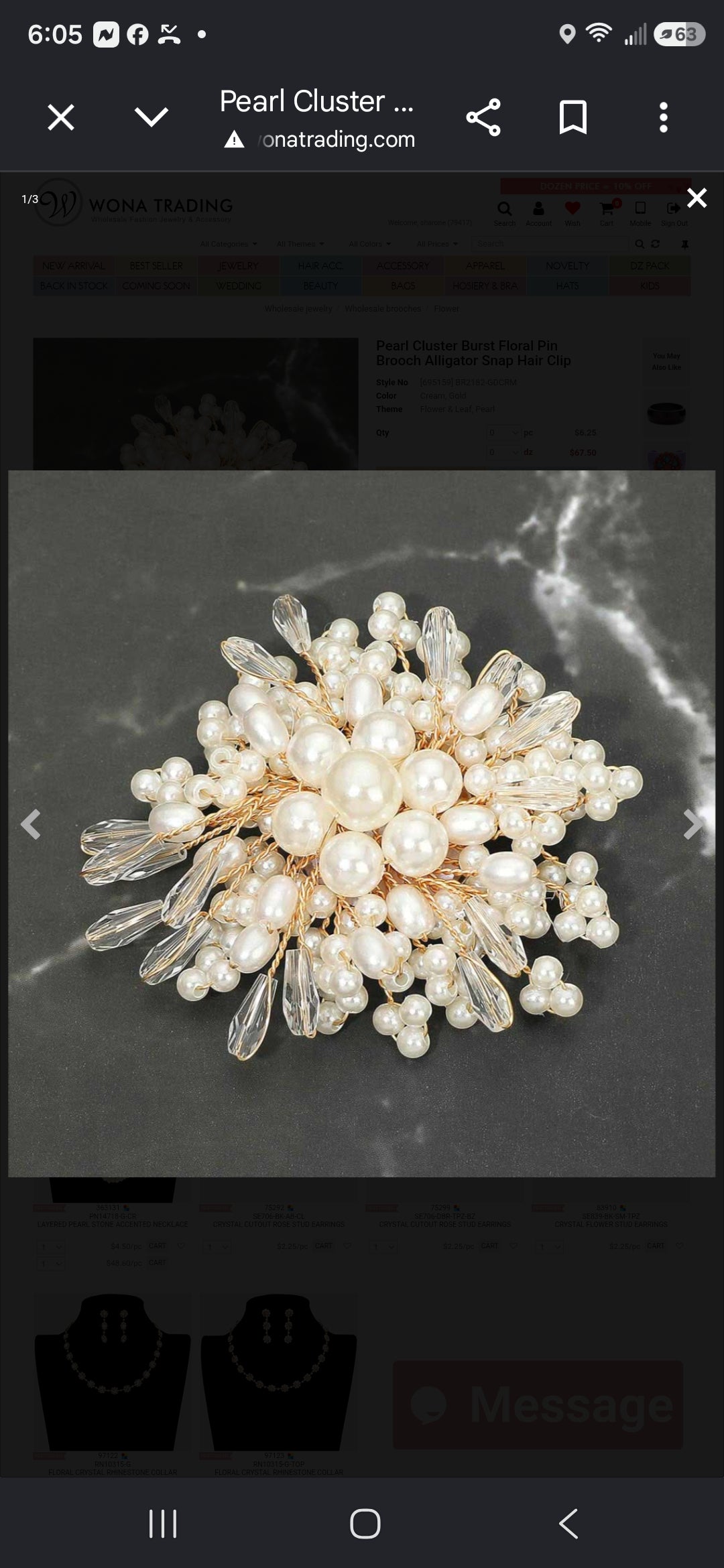 Cluster of Pearls Clamp Brooch