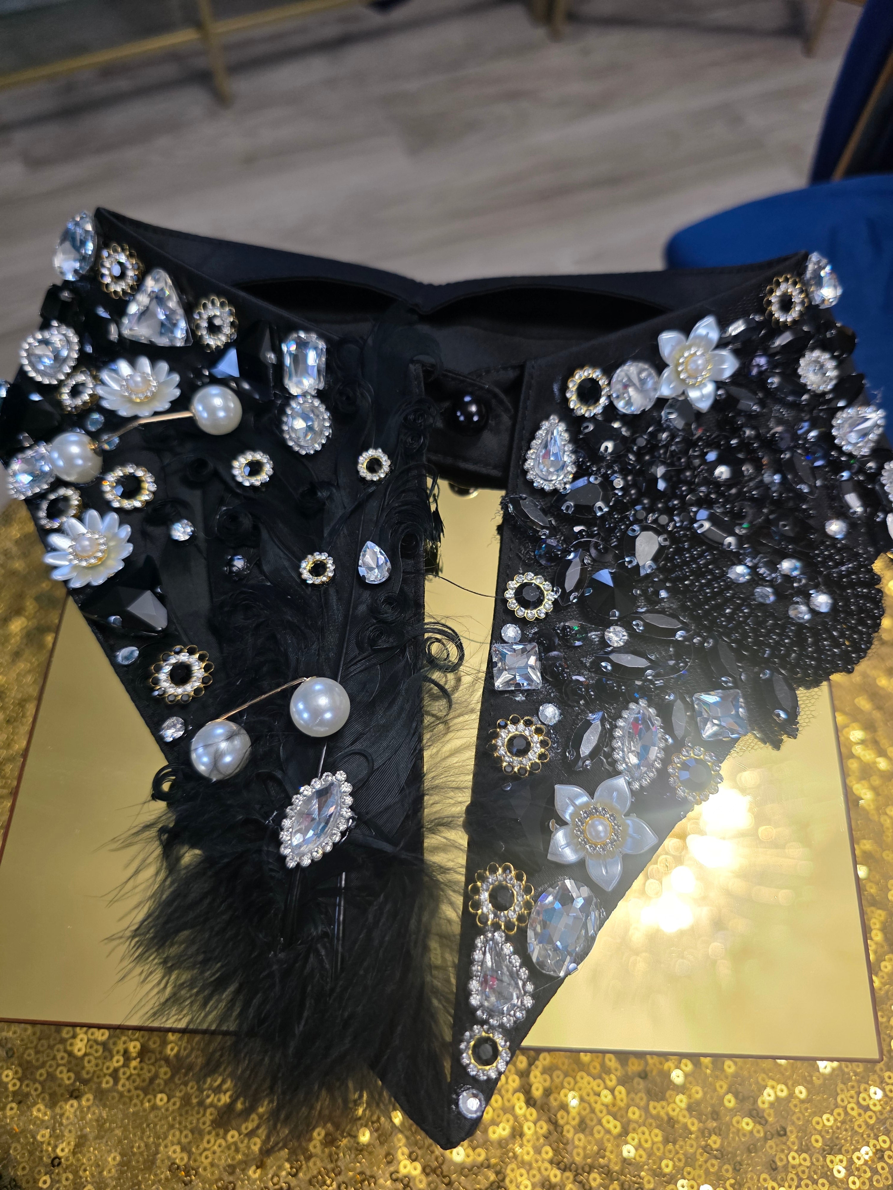 Crystals n Feathers Custom Collar