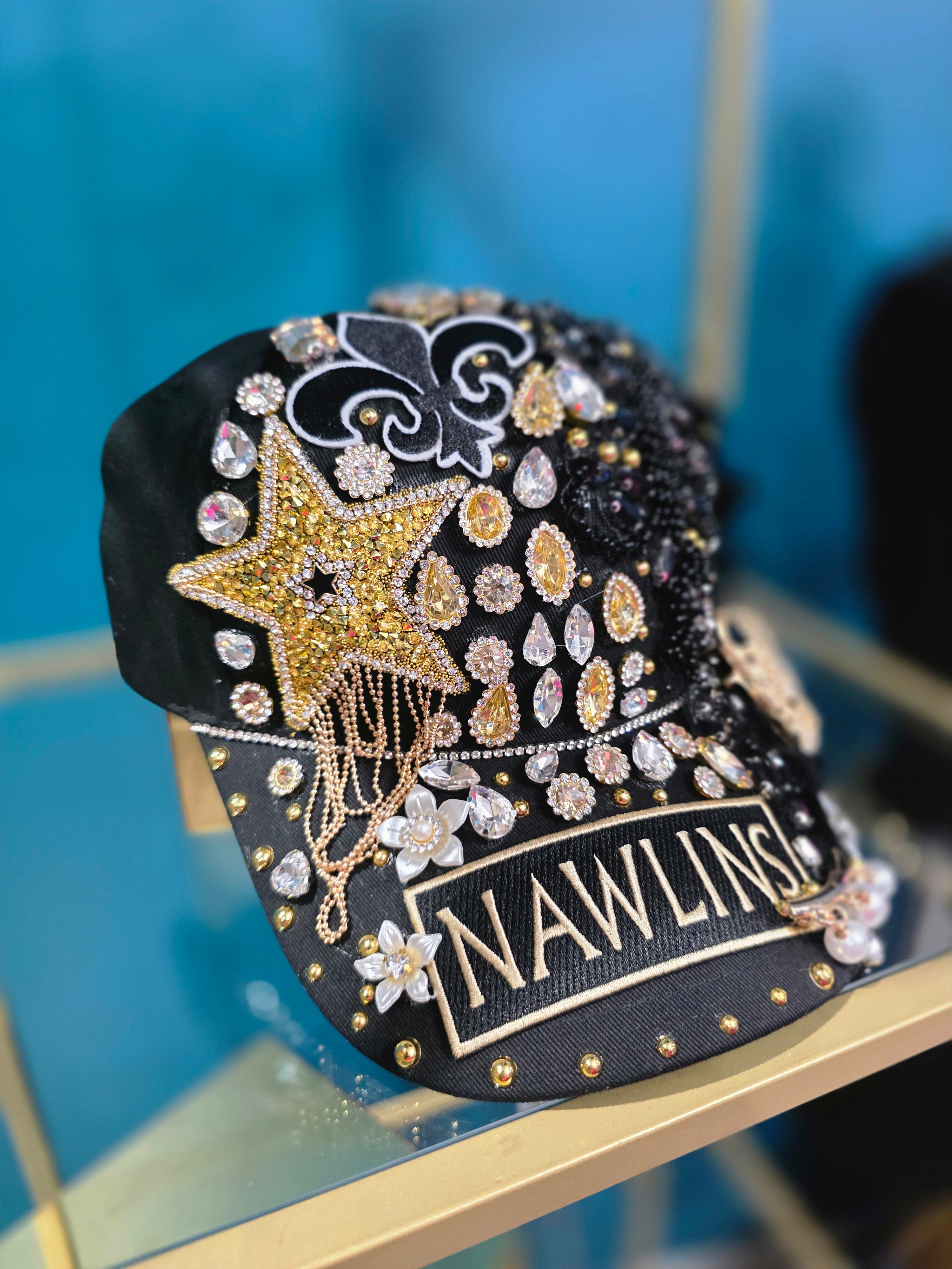 NAWLINS Fleur De Lis Bling Cap